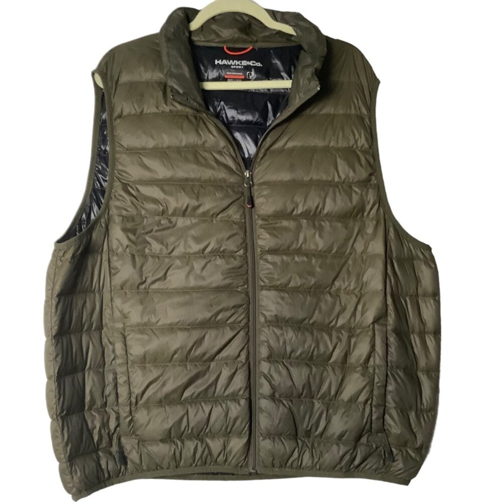 Hawke & Co. Sport‎ Packable Puffer Vest Men Large Olive Green Dynamic Sport
